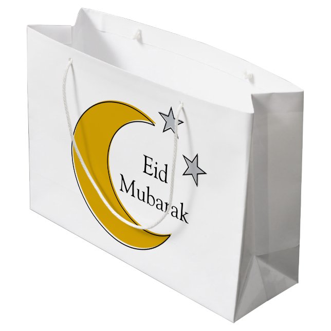 Anpassbare Eid-Geschenktasche Große Geschenktüte (Rückseite Schrägansicht)
