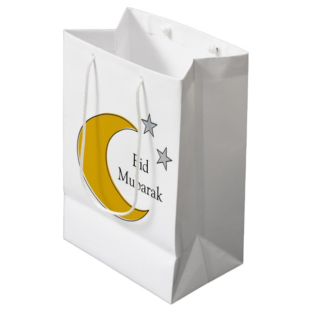 Anpassbare Eid-Geschenktasche Mittlere Geschenktüte (Vorderseite Schrägansicht)
