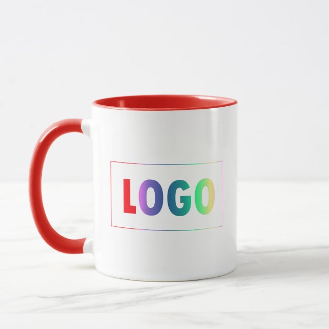 Anpassbare einfache Geschäftslogovorlage Tasse (Links)