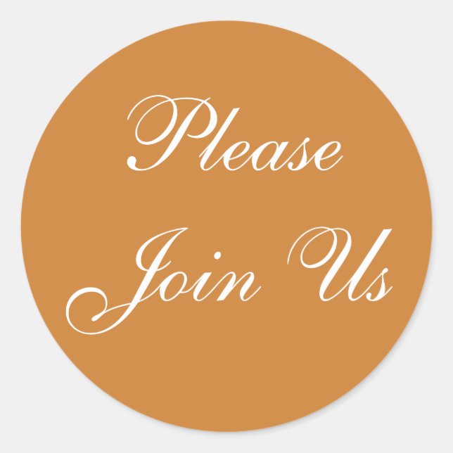 Anpassbare Einladung Bronze Runder Aufkleber (Vorderseite)