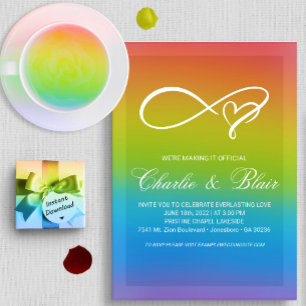 Anpassbare Einladungen für Rainbow-Hochzeiten