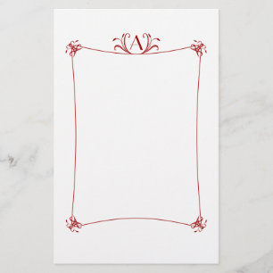 Anpassbare Elegangrenze mit Monogramm Briefpapier