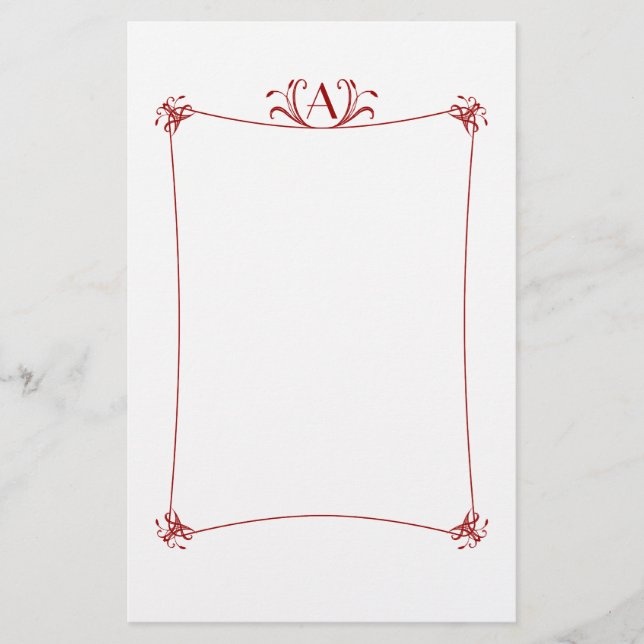 Anpassbare Elegangrenze mit Monogramm Briefpapier (Vorderseite)