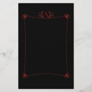 Anpassbare Elegangrenze mit Monogramm Briefpapier