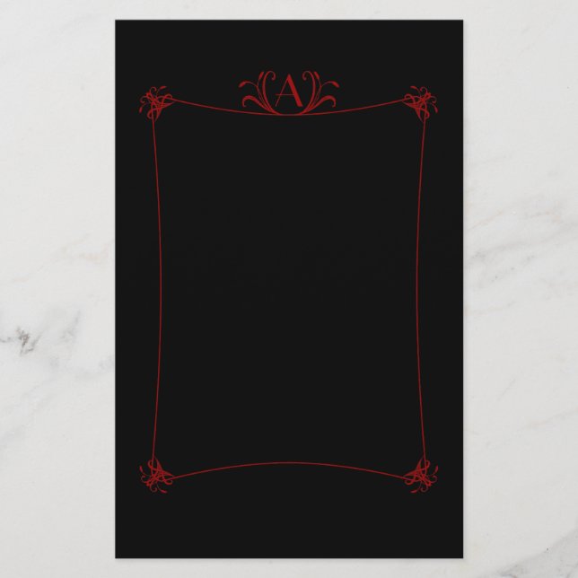 Anpassbare Elegangrenze mit Monogramm Briefpapier (Vorderseite)