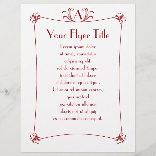 Anpassbare Elegangrenze mit Monogramm Flyer (Vorne)