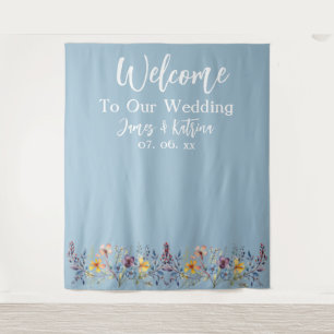 Anpassbare elegante, dutzende blaue Hochzeitskugel Wandteppich