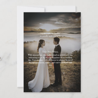 Anpassbare elegante Foto-Hochzeitseinladung Einladung