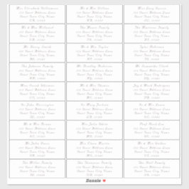 Anpassbare elegante Hochzeitgastadressen Aufkleber