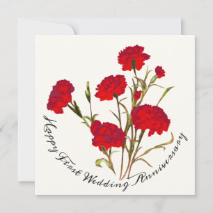 Anpassbare Elegante Vintage-Blumen-Rote Nelke Karte
