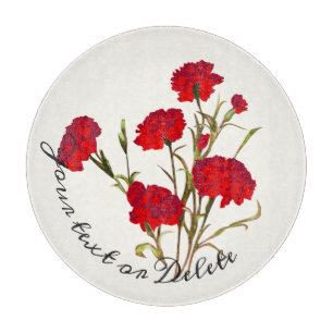 Anpassbare Elegante Vintage-Blumen-Rote Nelke Schneidebrett