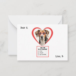 Anpassbare englische Foxhound-Hund Valentinstagska Mitteilungskarte