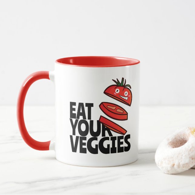 Anpassbare Ernährung Ihrer Veggies - Tomato-Versio Tasse (Mit Donut)
