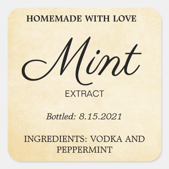 Anpassbare Extraktionsbezeichnung VN05 Quadratischer Aufkleber (Vorderseite)