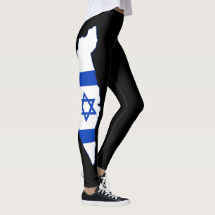 Anpassbare Farbe Israel Karte israelisches Flaggen Leggings