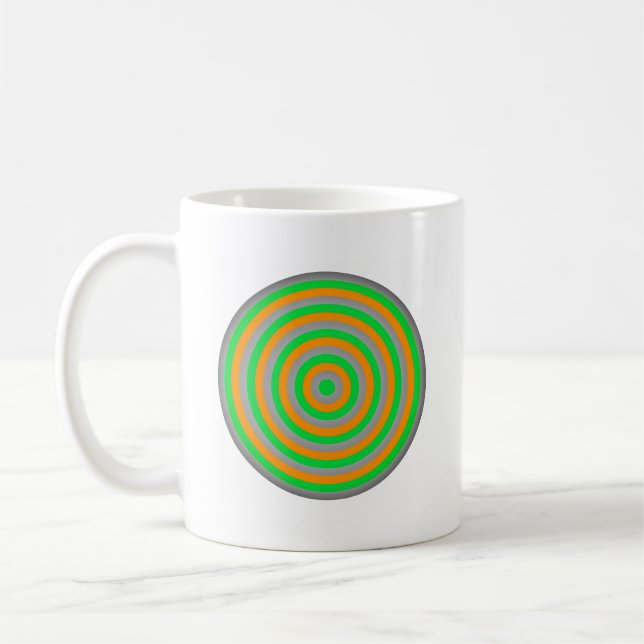 Anpassbare Farbkonzentrische Circle-Design Kaffeetasse (Links)