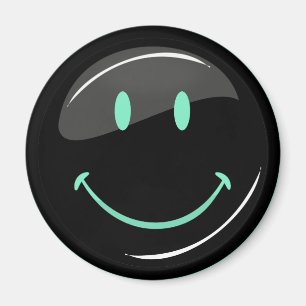 Anpassbare Farbneon Black Happy Face Magnet