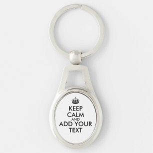 Anpassbare Farbwort-Kette Keep Calm Oval Schlüsselanhänger
