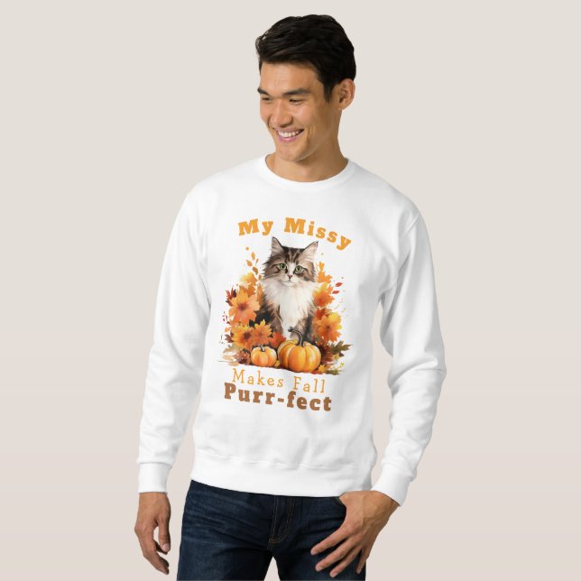 Anpassbare Fehlerkorrektur für die Herbstkatzenkat Sweatshirt (Vorne ganz)