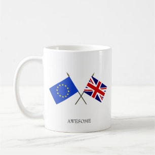 Anpassbare Flagge für Europa und Flagge des Verein Kaffeetasse