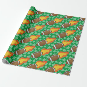 Anpassbare flammende Fußballer Geschenkpapier
