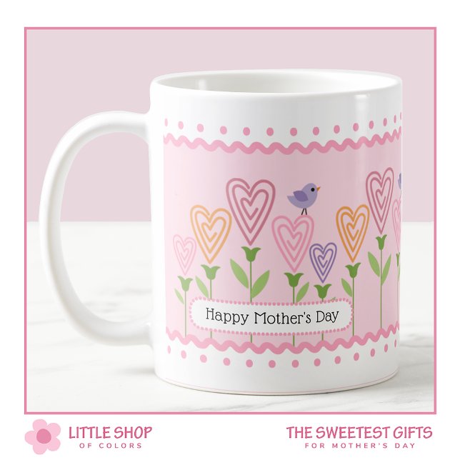 Anpassbare Florale Herzen Muttertag Kaffeetasse (Von Creator hochgeladen)