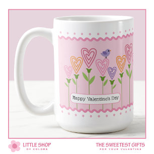 Anpassbare florale Herzen Valentinstag Kaffeetasse