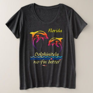 Anpassbare Florida mit Delphinen Große Größe T-Shirt