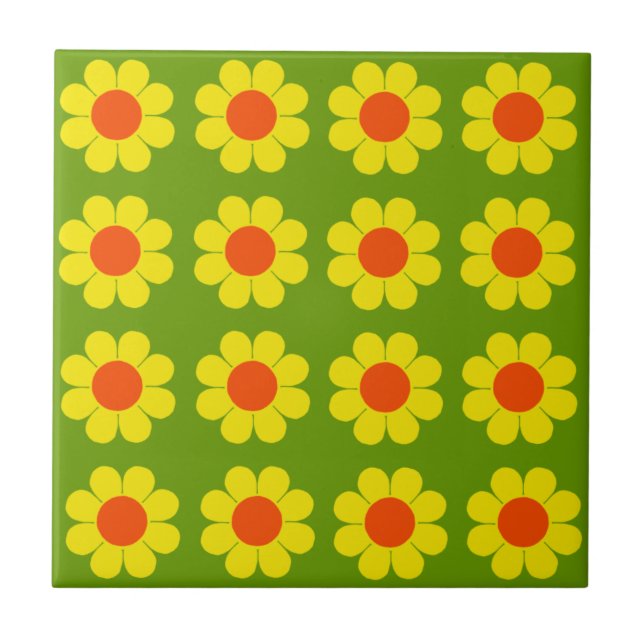 Anpassbare Flower Power Fliese (Vorderseite)