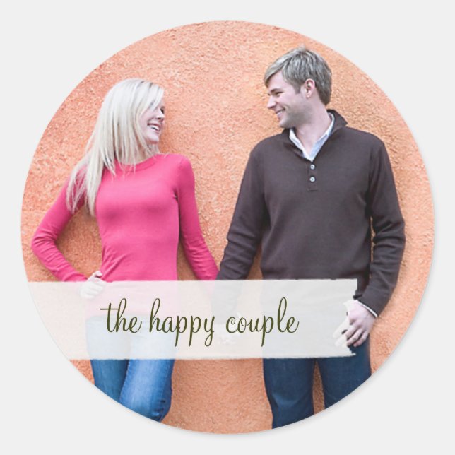 Anpassbare Foto-Aufkleber Runder Aufkleber (Vorderseite)