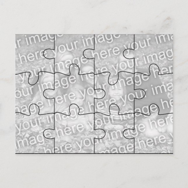 Anpassbare Foto "Mock" Puzzle Post Card Postkarte (Vorderseite)