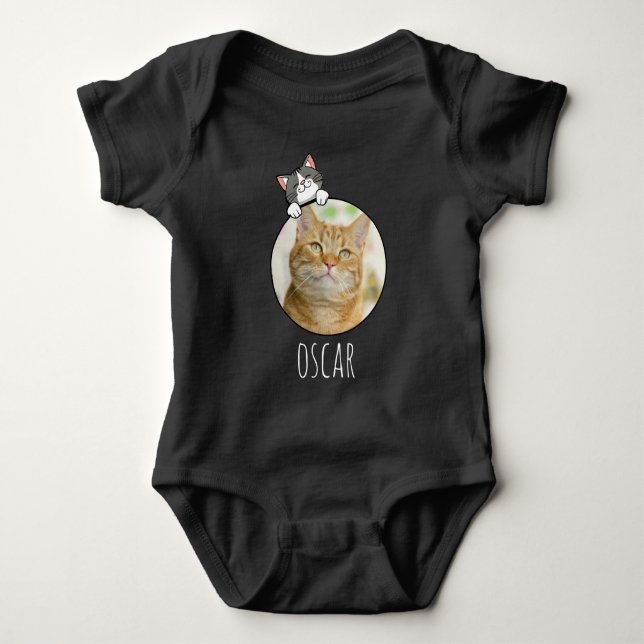 Anpassbare Foto+Name Baby Strampler (Vorderseite)