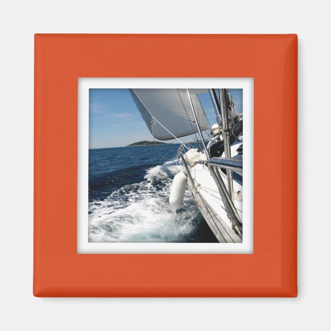 Anpassbare Foto-Rahmen-Dunkelorangefarben Magnet (Vorne)