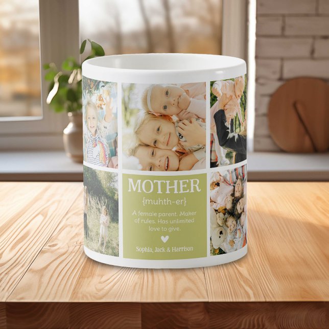 Anpassbare Fotocollage Mutter Definition Kaffeetasse (Von Creator hochgeladen)