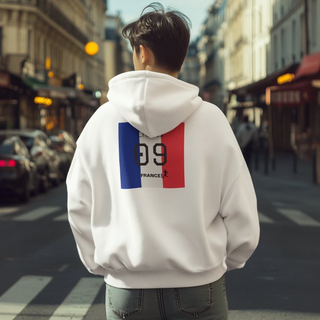 Anpassbare Frankreich-Flagge-Fußball-Personalisier Hoodie (Von Creator hochgeladen)