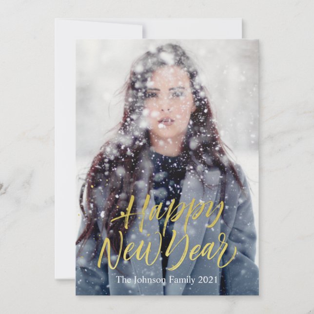 Anpassbare Freude im neuen Jahr Feiertagskarte (Vorderseite)