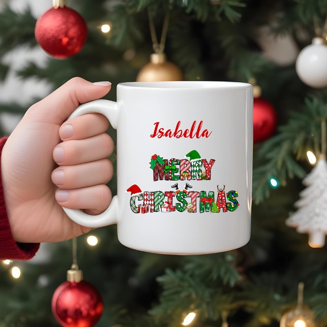 Anpassbare frohe Weihnachtsfeier-Tasse Kaffeetasse (Von Creator hochgeladen)