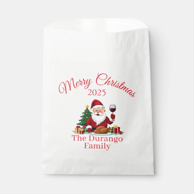 Anpassbare Fröhliche Weihnachtsmann-Weihnachtsfeie Geschenktütchen (Vorderseite)