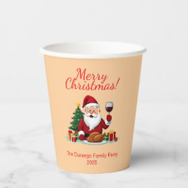 Anpassbare fröhliche Weihnachtsmann-Weihnachtsfeie Pappbecher