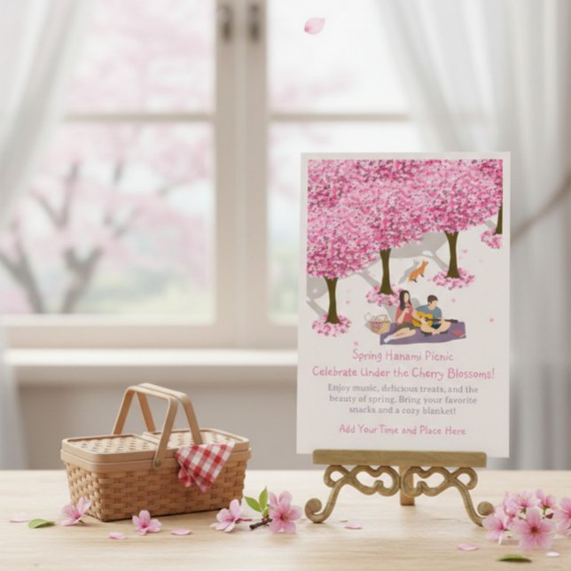 Anpassbare Frühjahr Hanami Picnic Einladung (Von Creator hochgeladen)