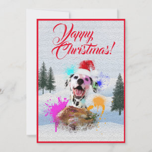 Anpassbare Funny Dalmatiner Hund Yappy Xmas Card Ankündigung