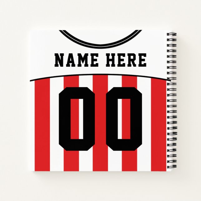 Anpassbare Fußball Fußball-Jersey-Notebook Notizbuch (Rückseite)