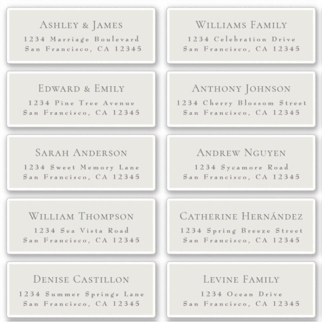Anpassbare Gästeschriften für Hochzeiten Aufkleber (Vorderseite)