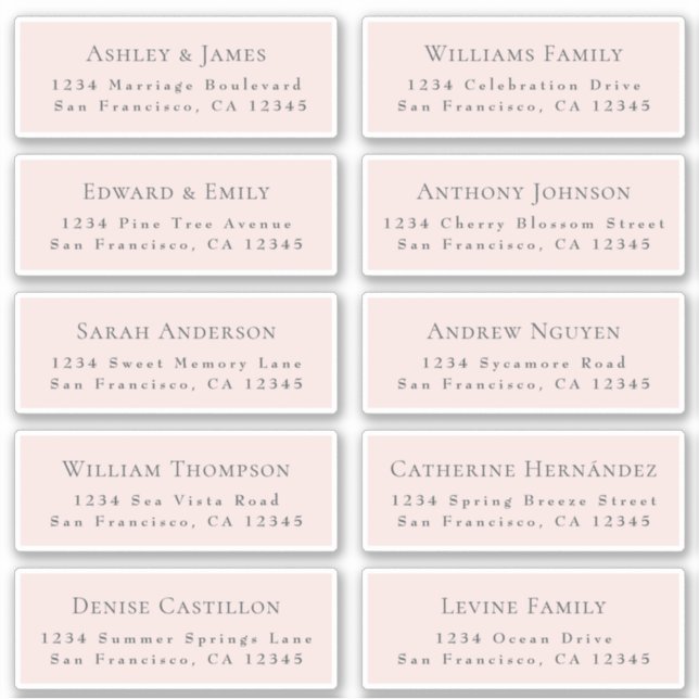 Anpassbare Gästeschriften für Hochzeiten Aufkleber (Vorderseite)