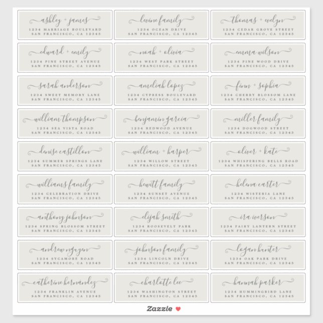 Anpassbare Gästeschriften für Hochzeiten Aufkleber (Blatt)