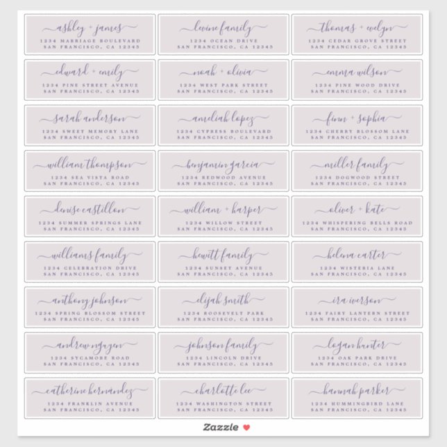 Anpassbare Gästeschriften für Hochzeiten Aufkleber (Blatt)