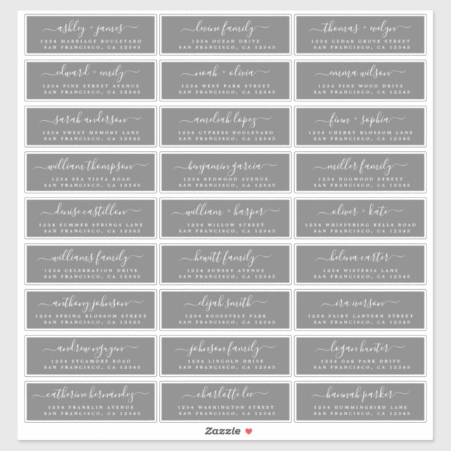 Anpassbare Gästeschriften für Hochzeiten Aufkleber (Blatt)