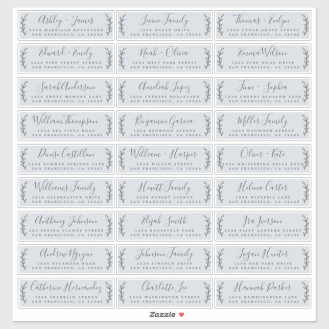 Anpassbare Gästeschriften für Hochzeiten Aufkleber (Blatt)