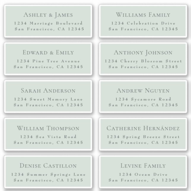 Anpassbare Gästeschriften für Hochzeiten Aufkleber (Vorderseite)