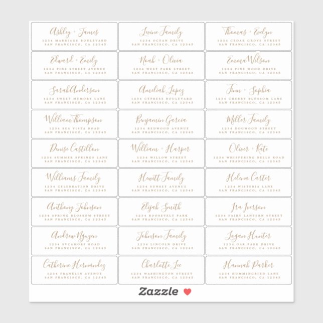 Anpassbare Gästeschriften für Hochzeiten Aufkleber (Blatt)